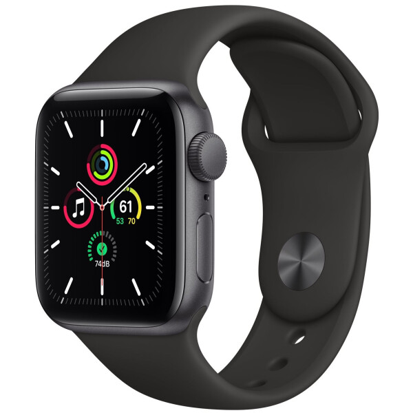 Умные часы Apple Watch SE GPS 44мм Aluminum Case with Sport Band, серый космос/черный