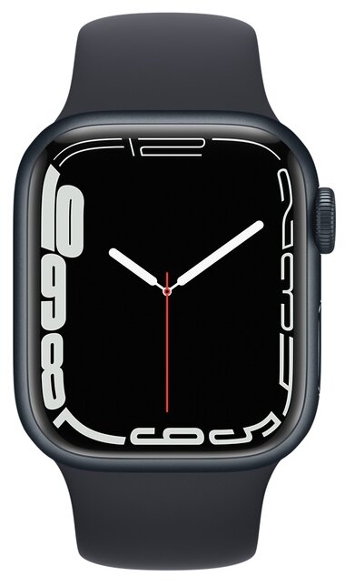 Умные часы Apple Watch Series 7 45mm Aluminium with Sport Band RU, темная ночь, (MKN53RU/A)