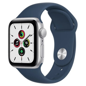 Умные часы Apple Watch SE GPS 40мм Aluminum Case with Sport Band RU, серебристый/синий омут