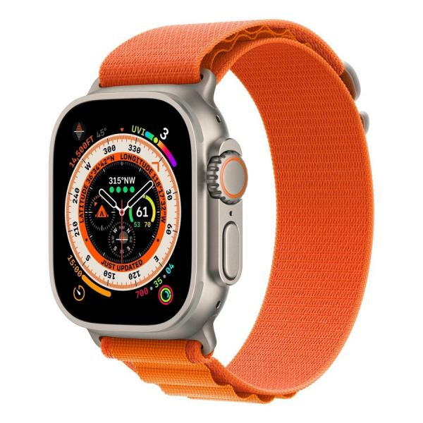 Умные часы Apple Watch Ultra 49 мм Titanium Case, титановый/оранжевый Alpine Loop