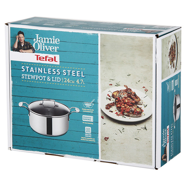 Кастрюля Tefal Jamie Oliver, 4.7 л, диаметр 24 см